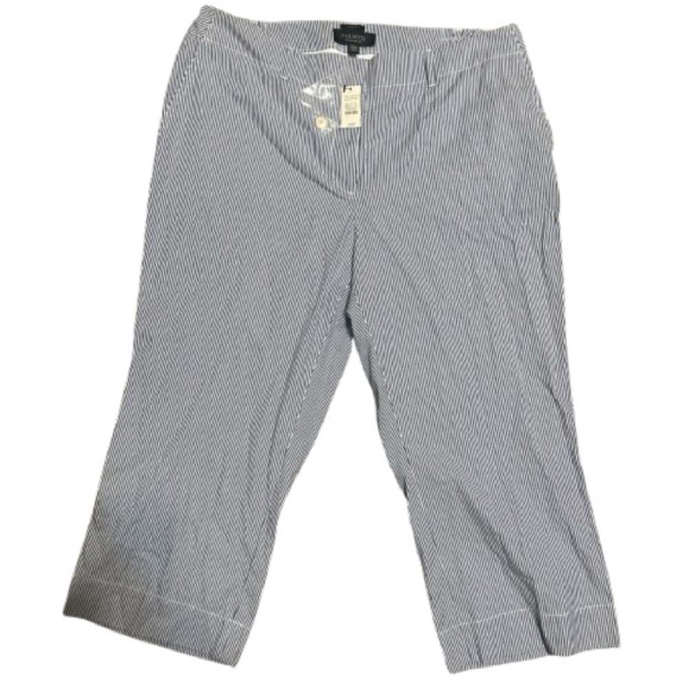 NWT- Talbot’s blue and white stripped capris